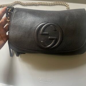Gucci Black Pebbled Leather Crossbody Bag